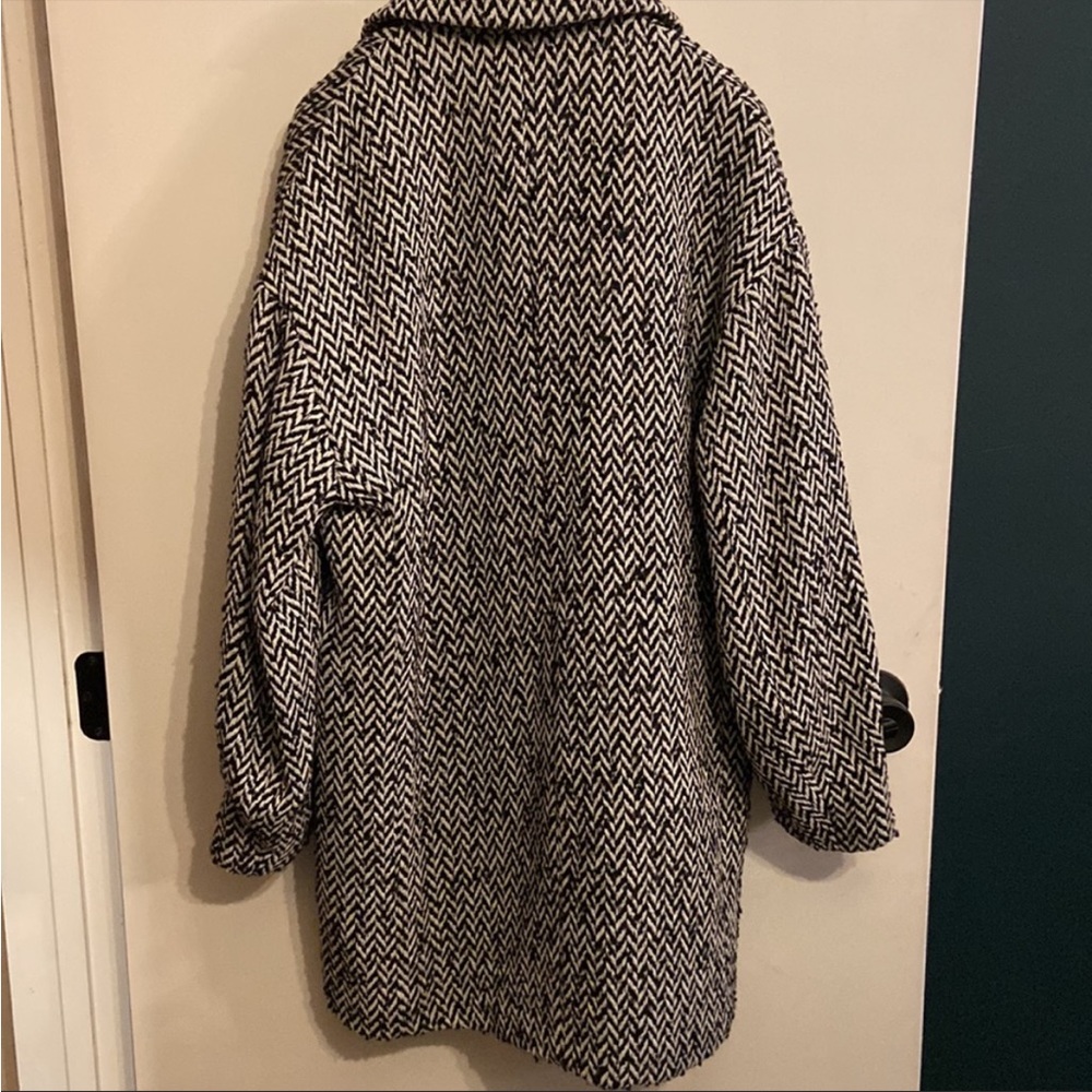 Mango Double Breasted Herringbone Coat View 3